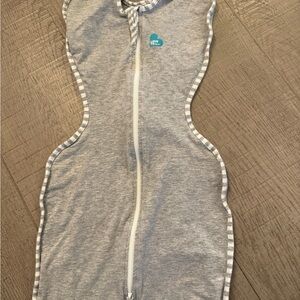 Love to Dream Gray Swaddle with Blue Logo